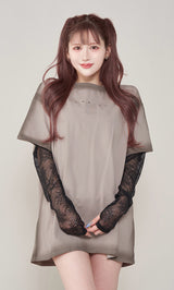モデル：165cm（着用サイズ：FREE　着用カラー：GRY）