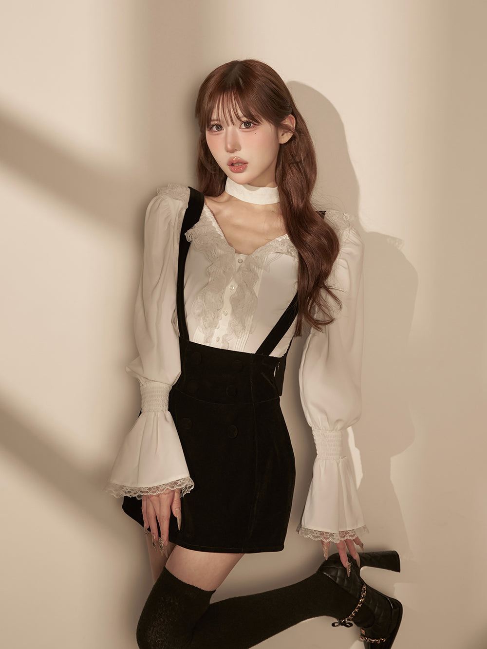 モデル：165cm（着用サイズ：S　着用カラー：BLK）