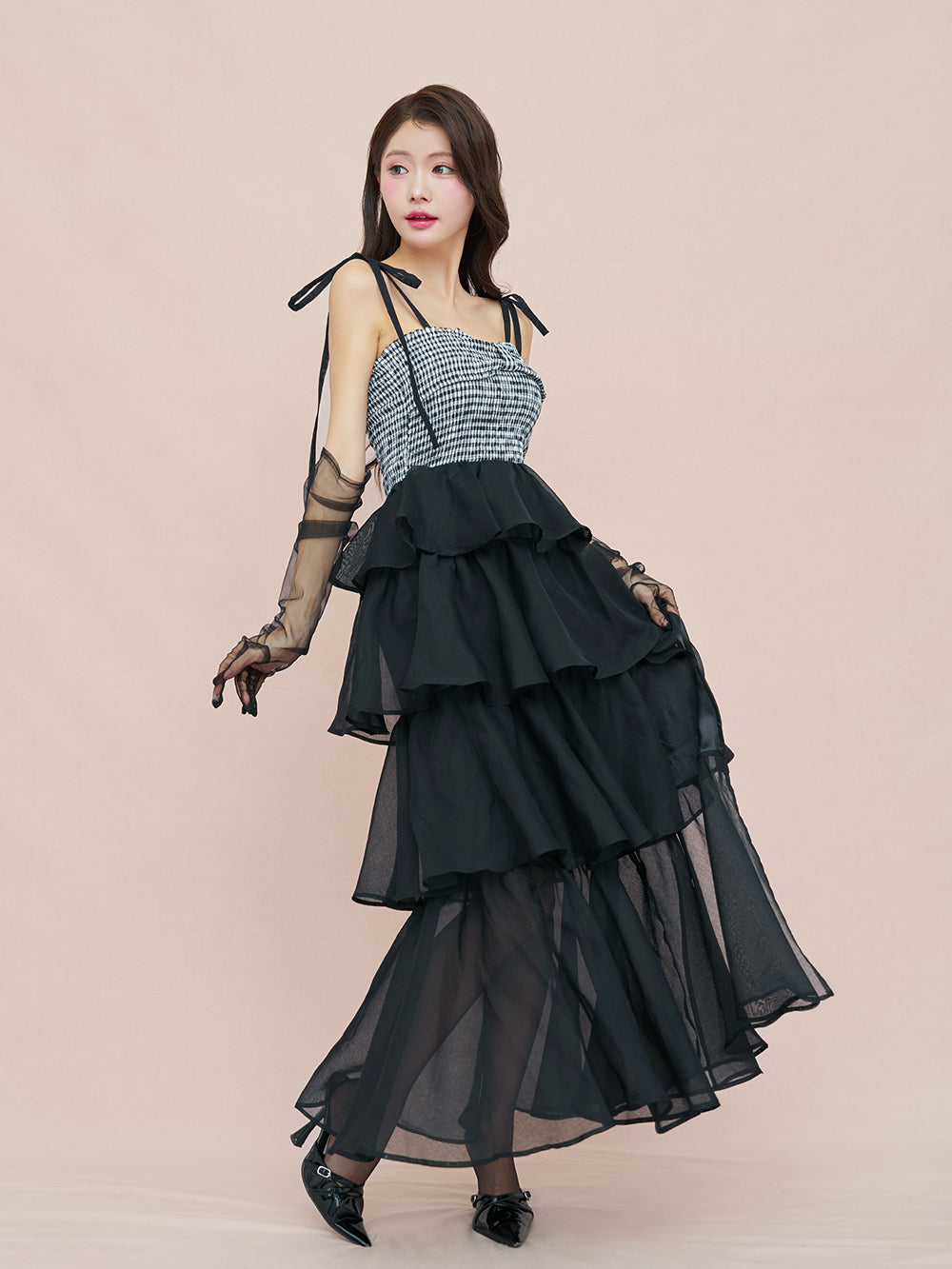 スリットチェックロングワンピース – Darich