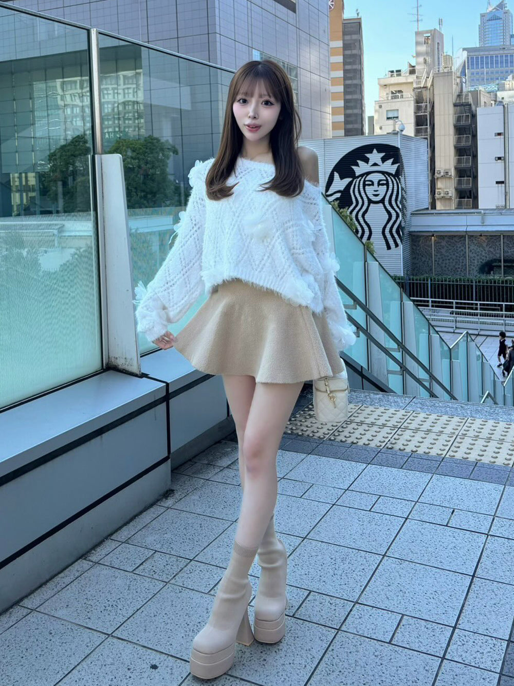 シャルムニットフレアミニスカート