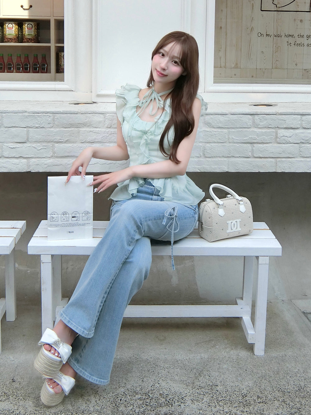 モデル：156cm（着用サイズ：FREE　着用カラー：MNT）