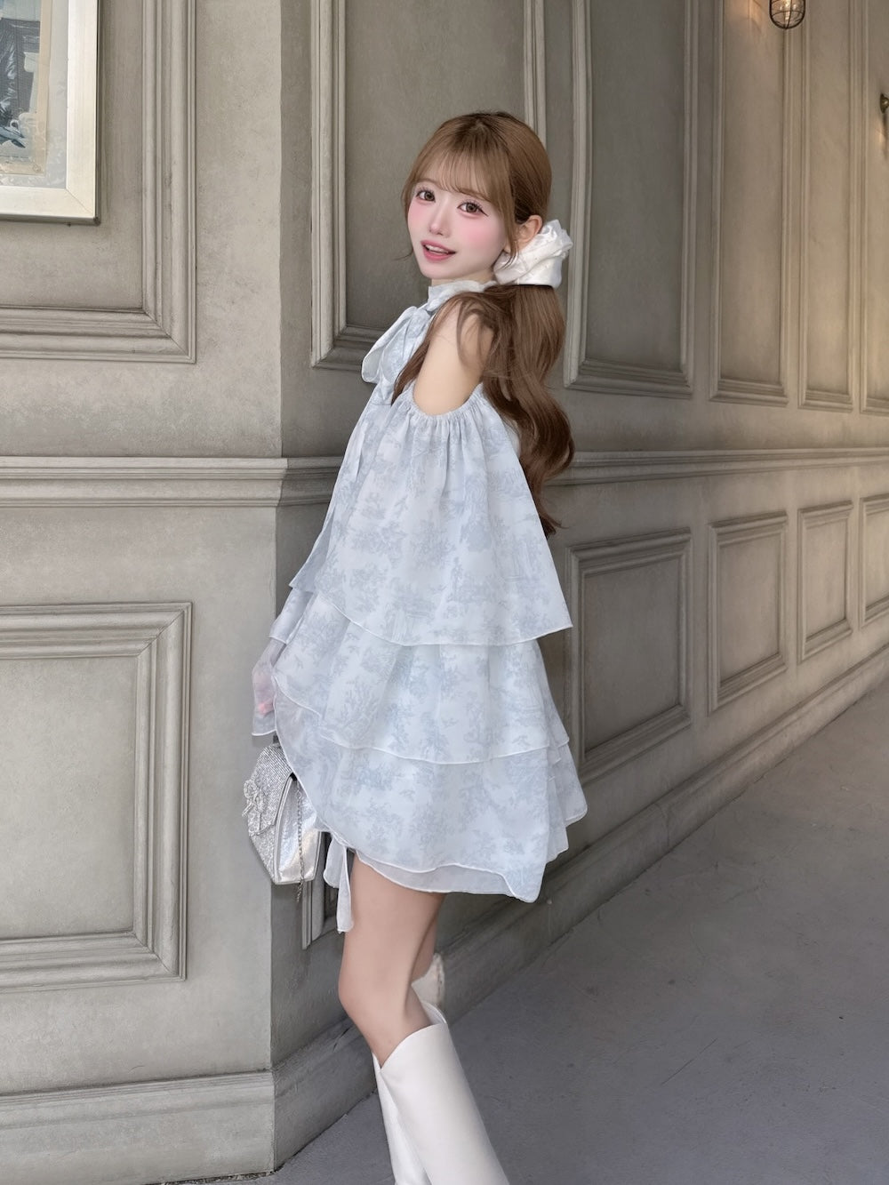 トワルドジュイシフォンフリルミニワンピース