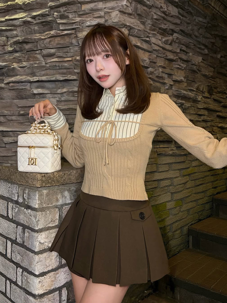 モデル：156cm（着用サイズ：S　着用カラー：BRN）