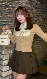モデル：156cm（着用サイズ：S　着用カラー：BRN）