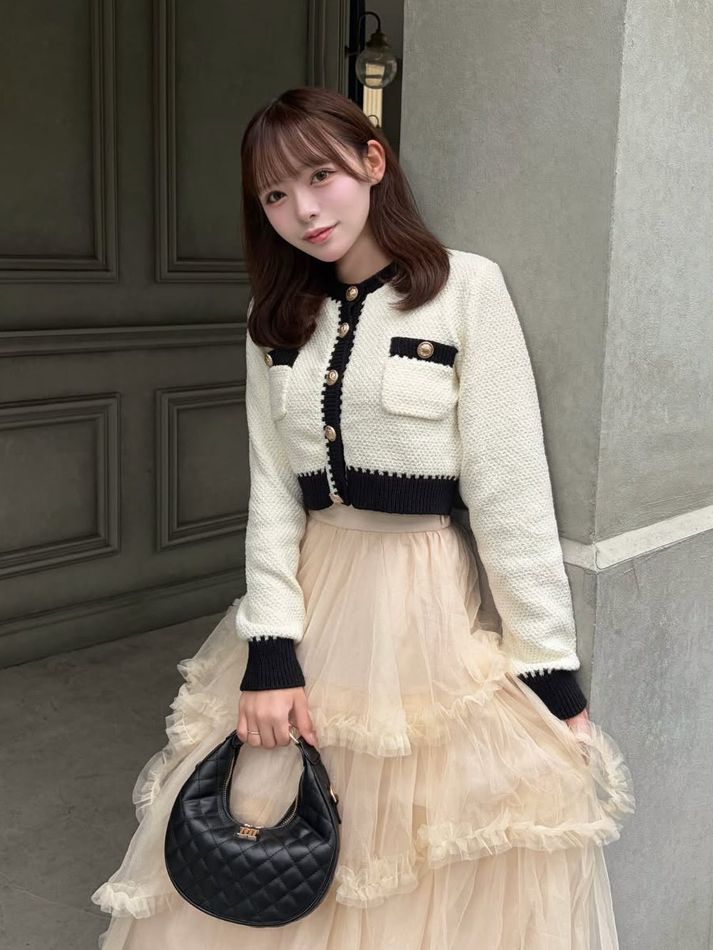 モデル：156cm（着用サイズ：FREE　着用カラー：WHT）
