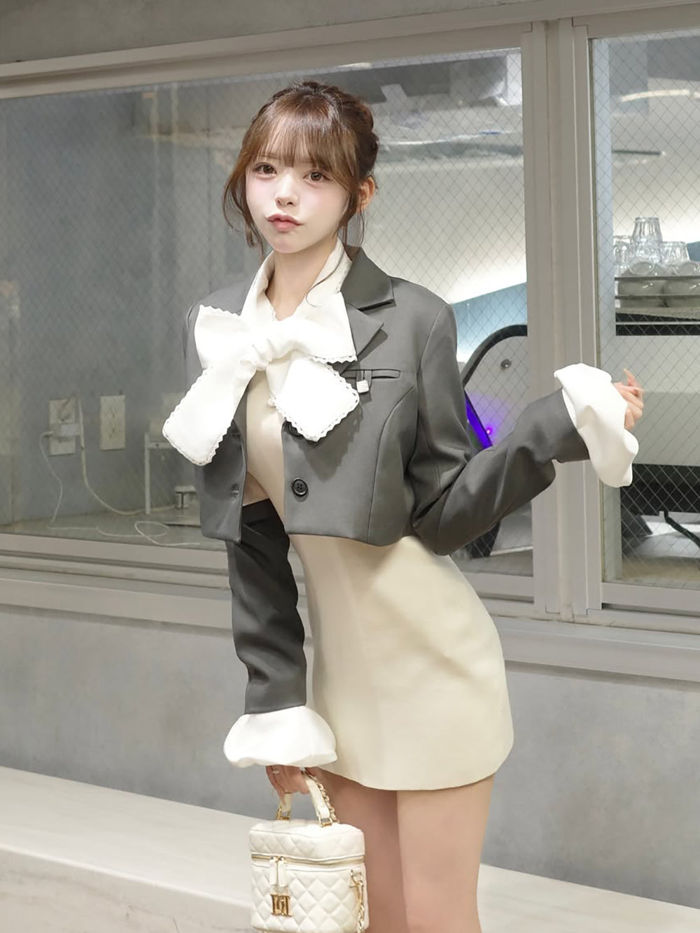 モデル：156cm（着用サイズ：S　着用カラー：GRY）