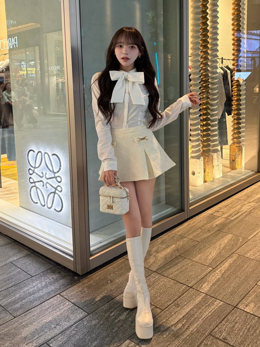 モデル：156cm（着用サイズ：FREE　着用カラー：WHT）