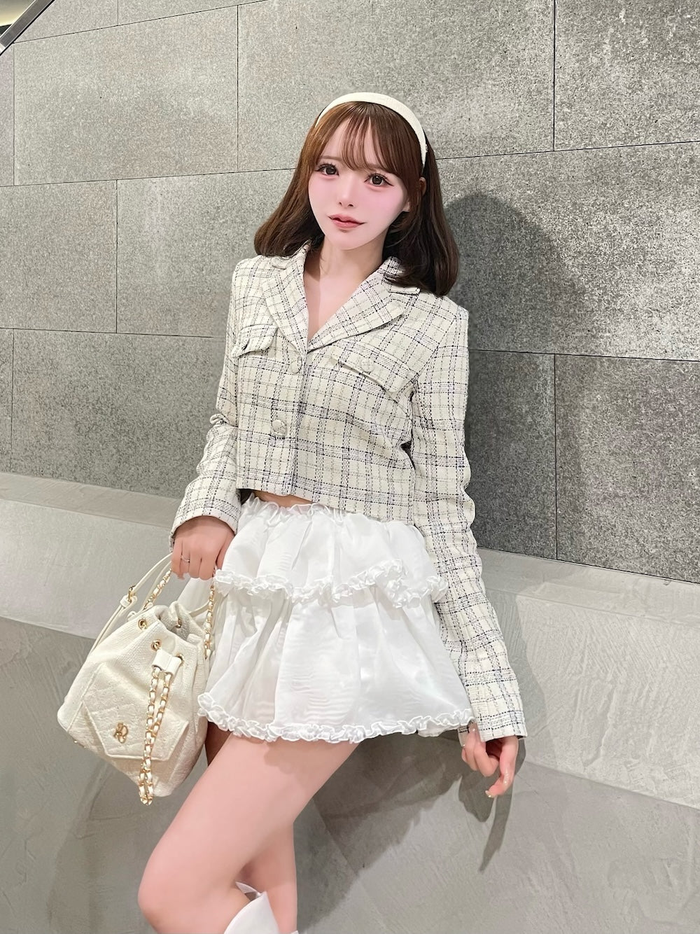 モデル：156cm（着用サイズ：FREE　着用カラー：WHT）