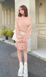 モデル：156cm（着用サイズ：FREE　着用カラー：WHT）