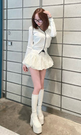 ドッキングツイードバルーンミニスカート – Darich
