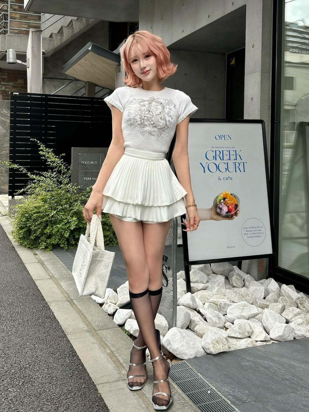 DRビジューフラワーニットトップス
