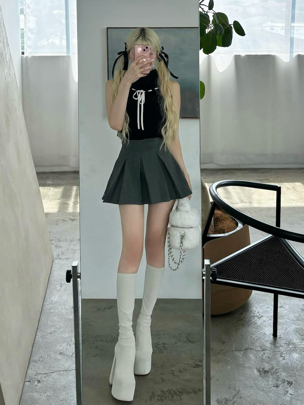 モデル：165cm（着用サイズ：S　着用カラー：GRY）