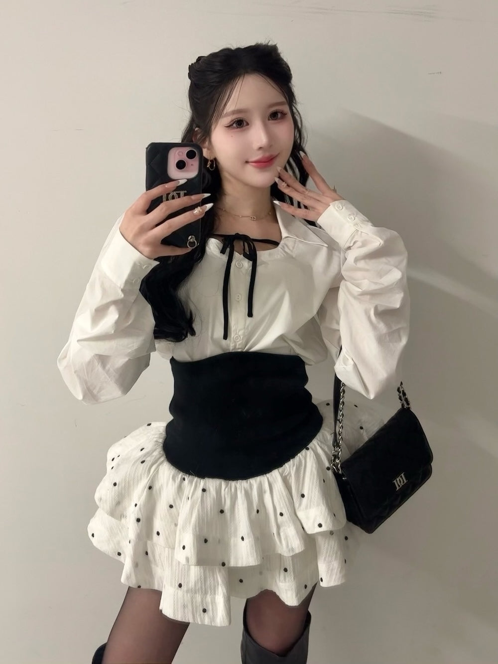 モデル：165cm（着用サイズ：FREE　着用カラー：WHT）