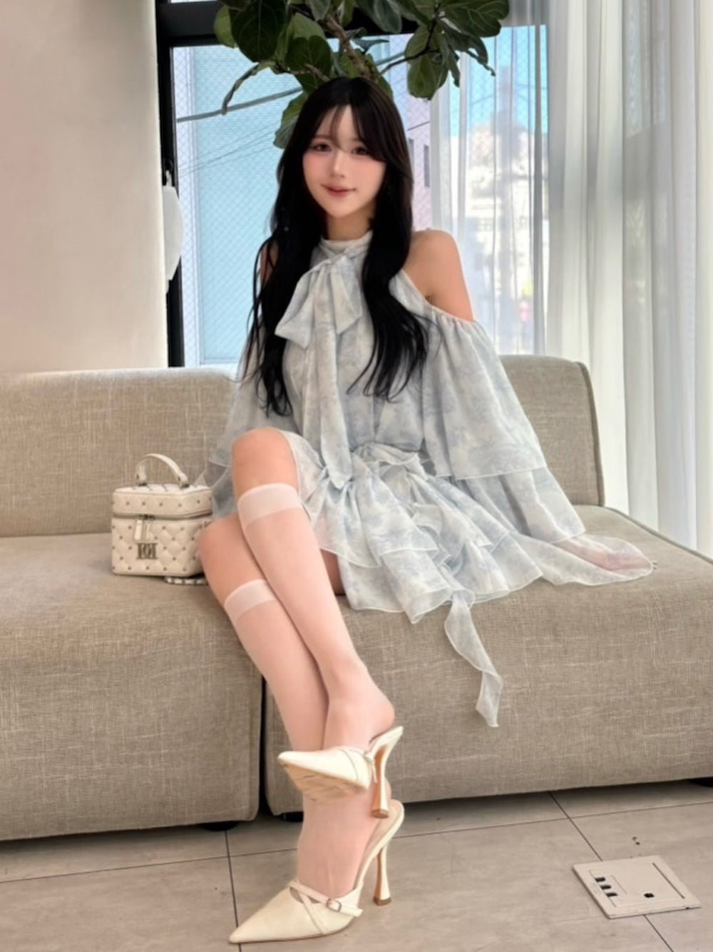 トワルドジュイシフォンフリルミニワンピース