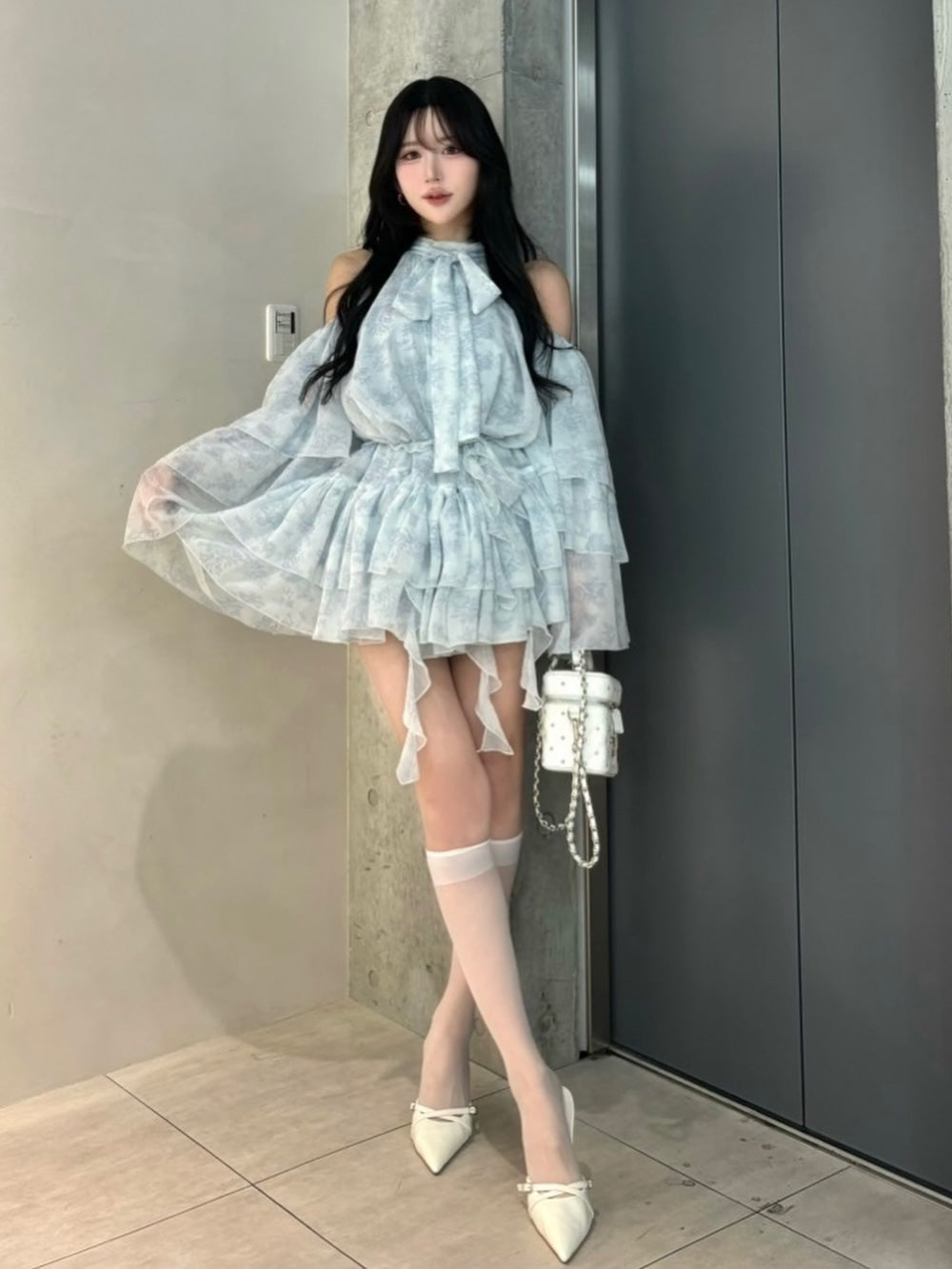 トワルドジュイシフォンフリルミニワンピース