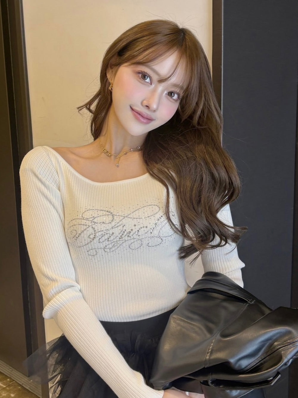 Darich ビジューロゴボートネックニットトップス ビジューロゴボートネックニットトップス – Darich (ダーリッチ)