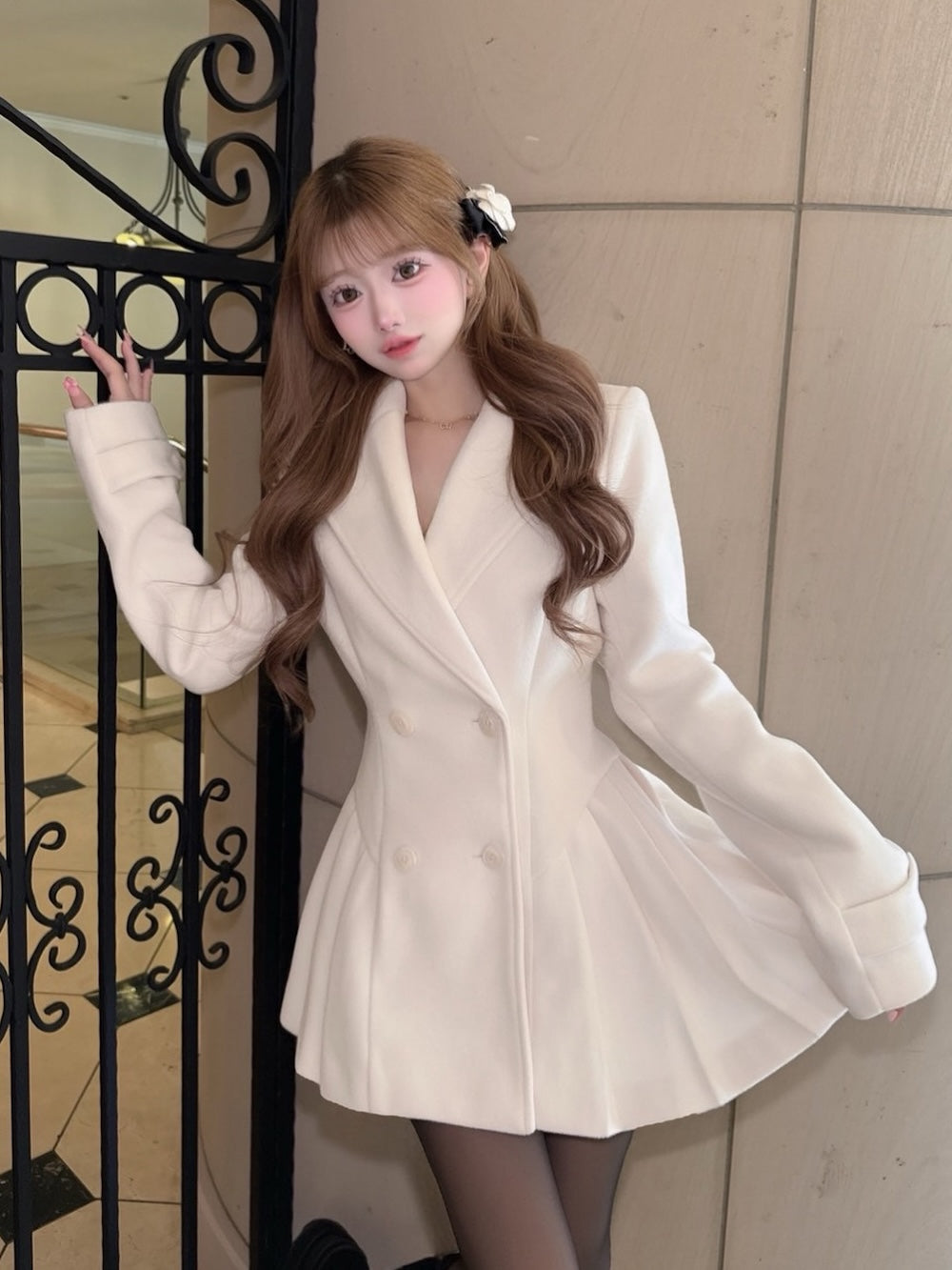 モデル：158cm（着用サイズ：FREE　着用カラー：IVO）