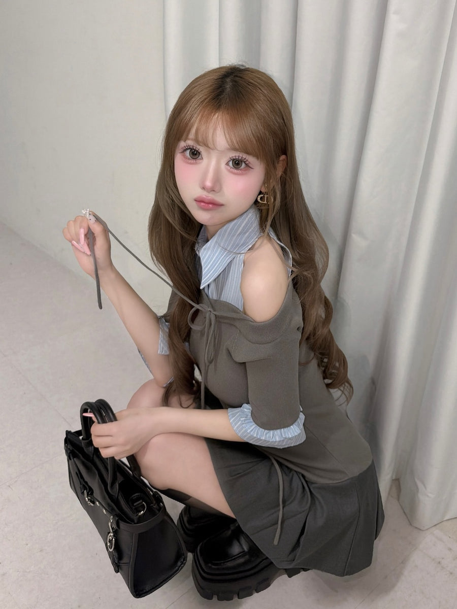 モデル：158cm（着用サイズ：FREE　着用カラー：GRY）
