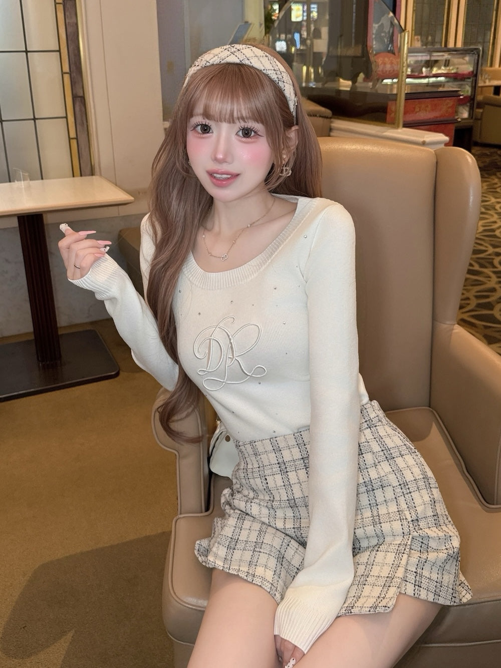 ダーリッチ Darich DRエンブロイダリービジューニットトップス SAX DR