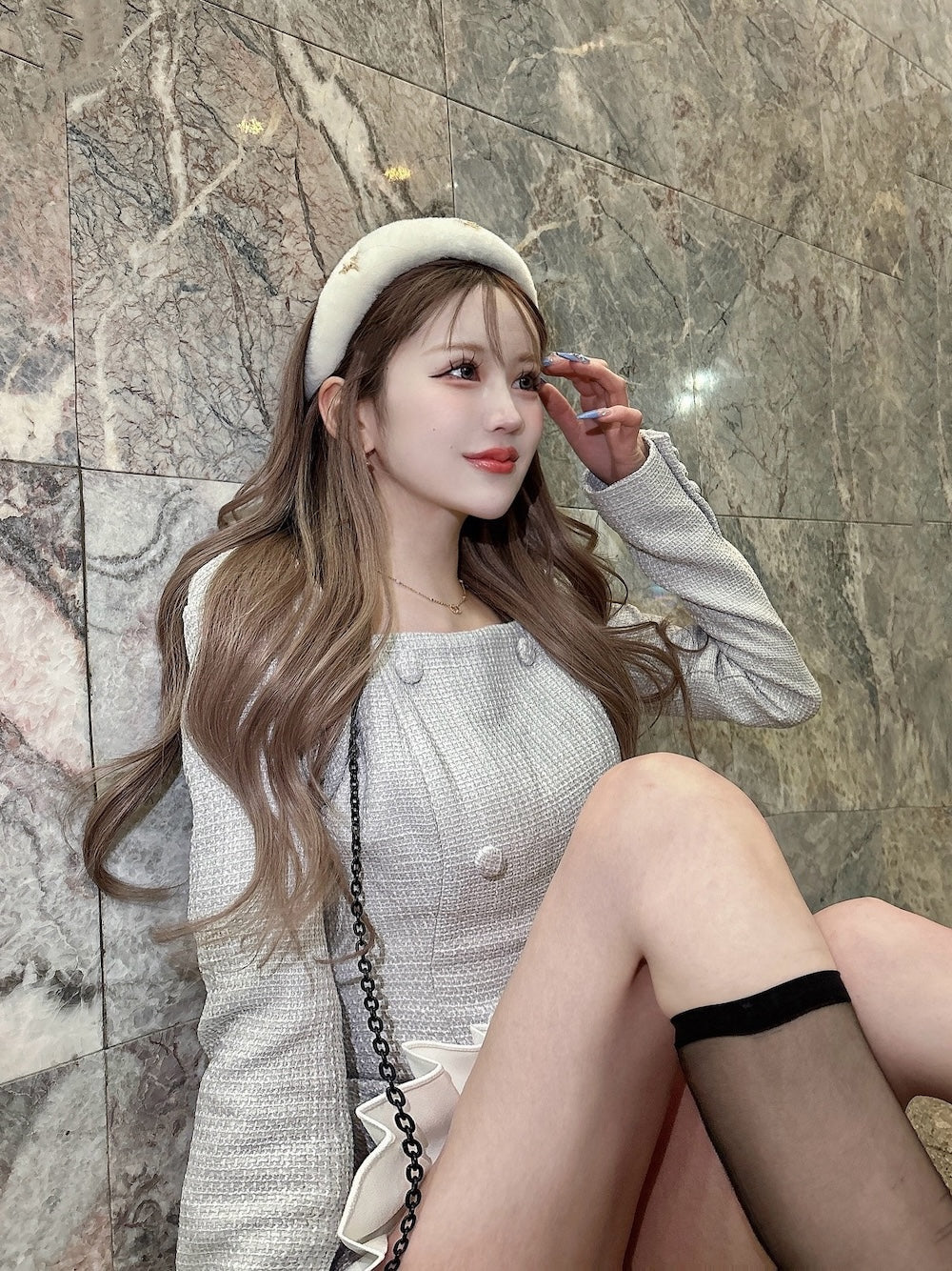 予約商品】プリーツドッキングツイードミニワンピース – Darich