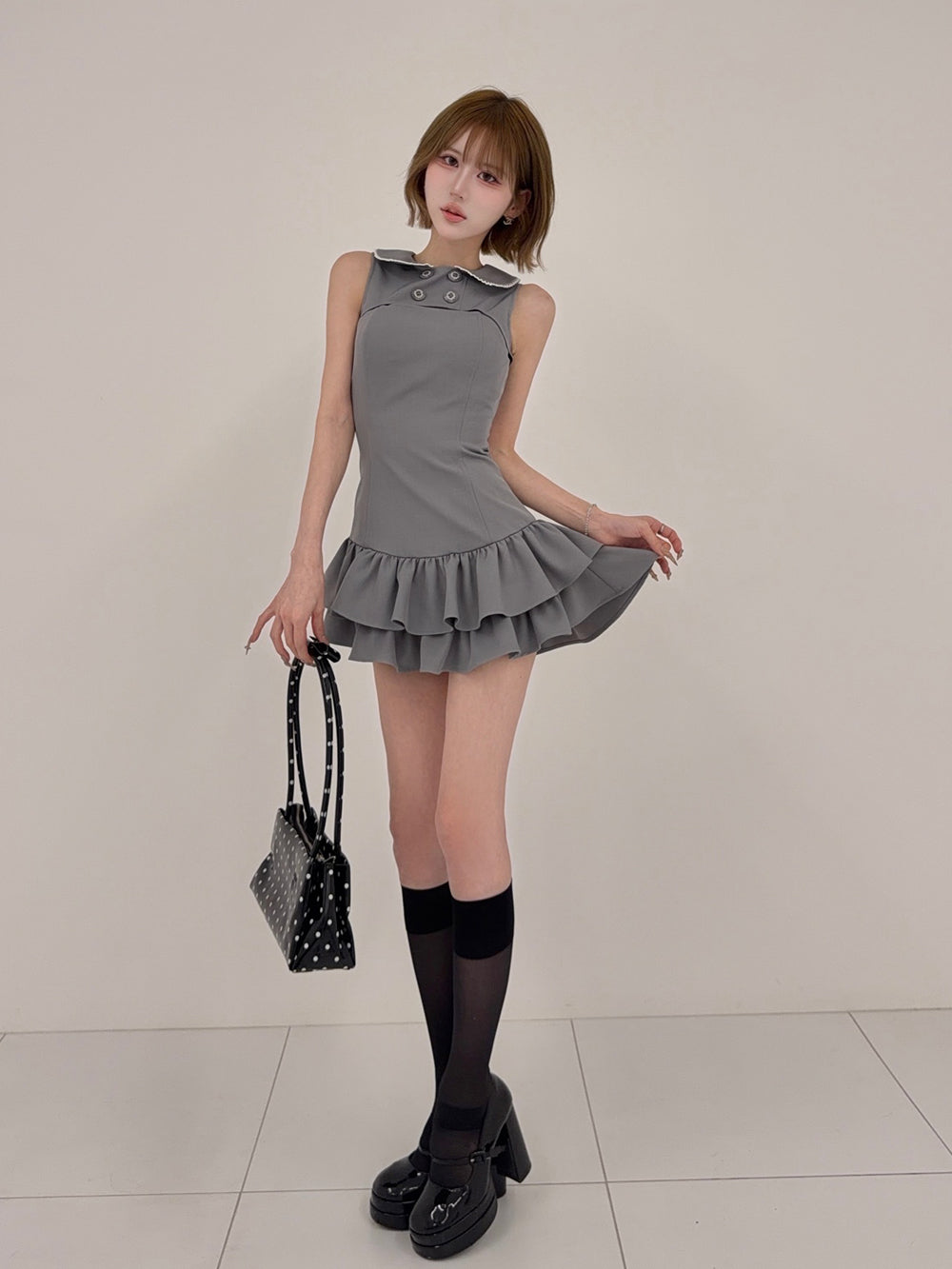 モデル：165cm（着用サイズ：FREE　着用カラー：GRY）