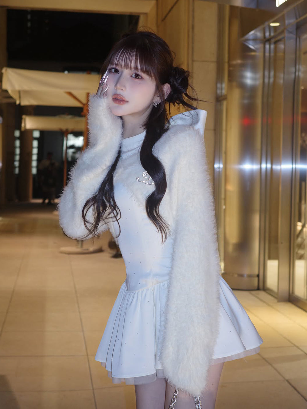 モデル：165cm（着用サイズ：FREE　着用カラー：IVO）