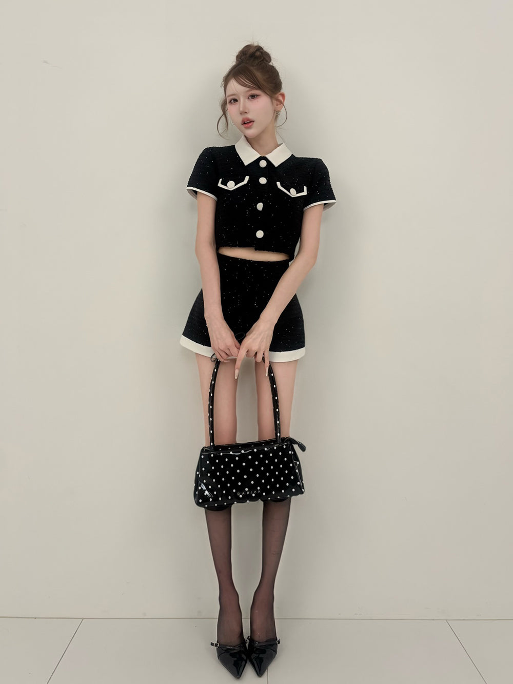 モデル：165cm（着用サイズ：S　着用カラー：BLK）