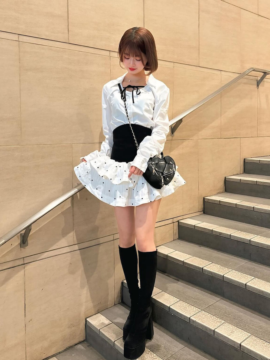 モデル：162cm（着用サイズ：FREE　着用カラー：WHT）