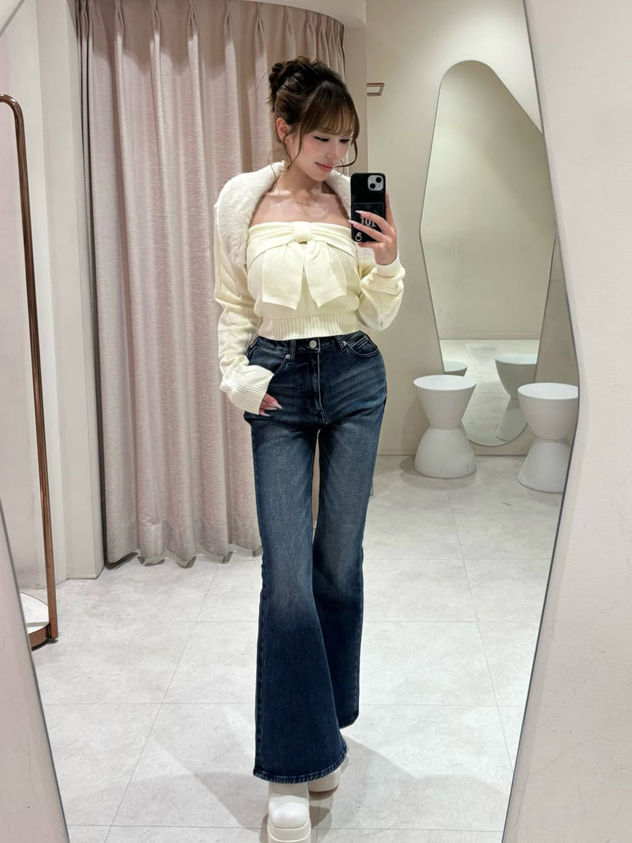 モデル：158cm（着用サイズ：XS　着用カラー：BLU）