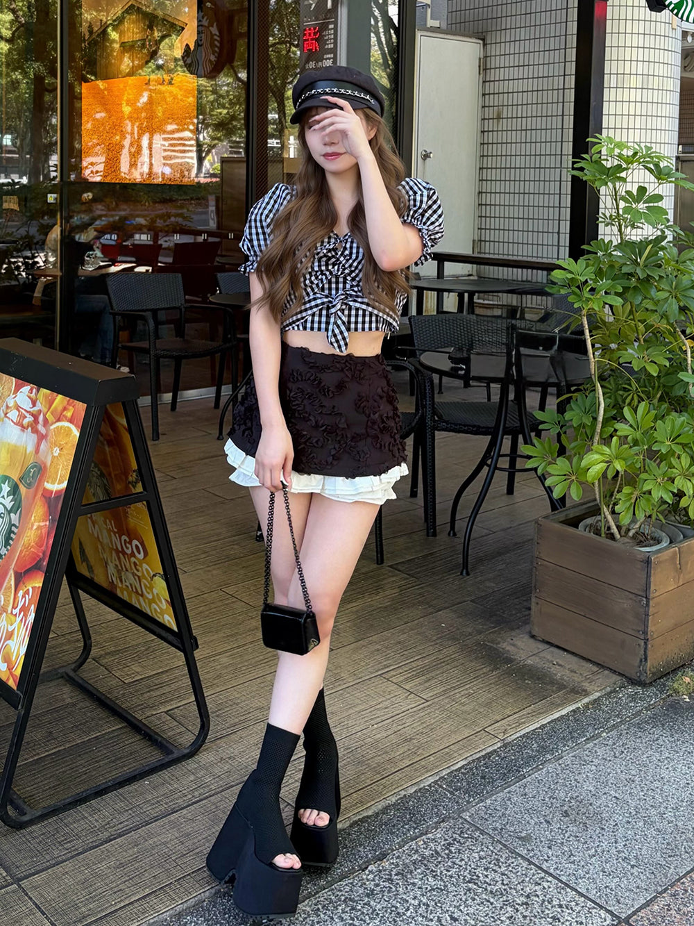 モデル：158cm（着用サイズ：FREE　着用カラー：BLK）