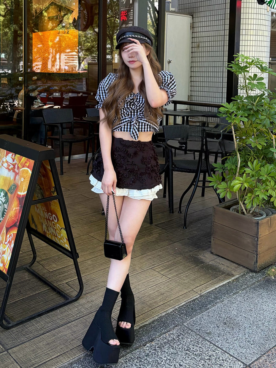 モデル：158cm（着用サイズ：FREE　着用カラー：BLK）