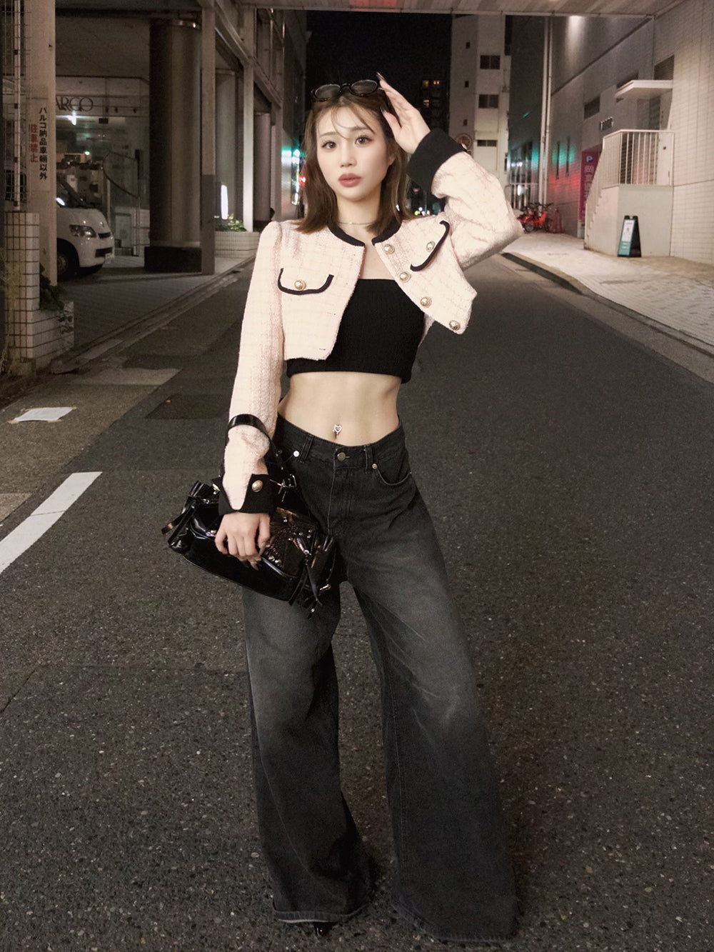 モデル：158cm（着用サイズ：S　着用カラー：P-BEG）