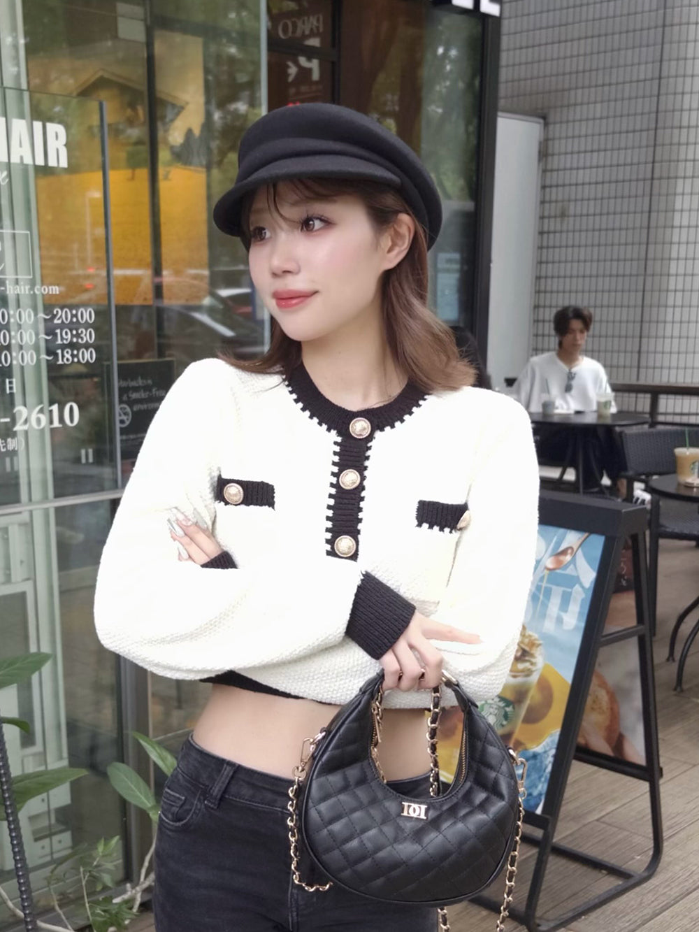 モデル：158cm（着用サイズ：FREE　着用カラー：WHT）