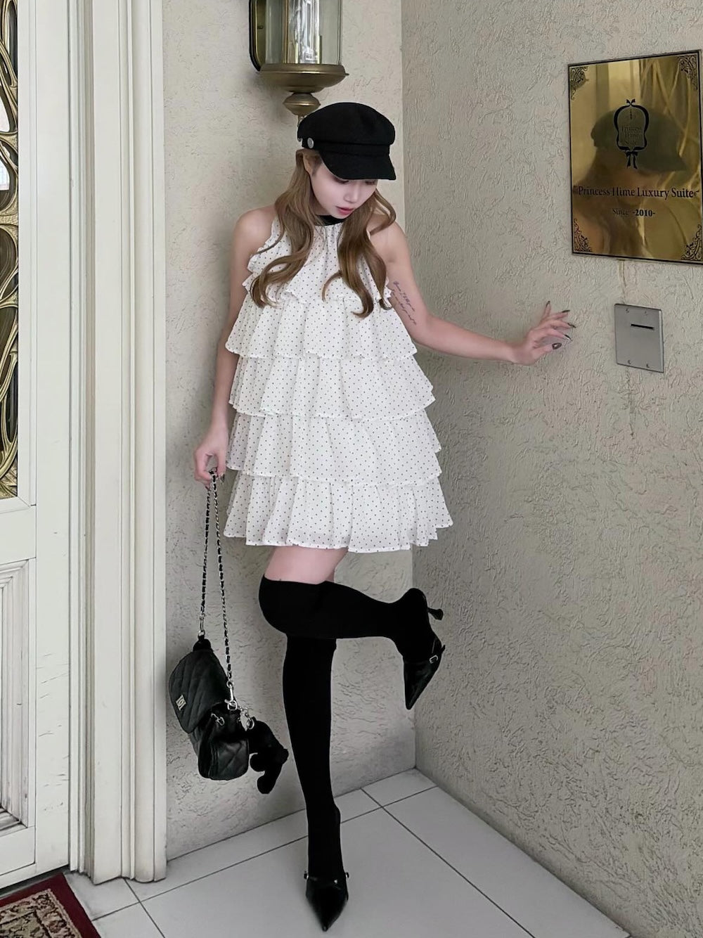 モデル：158cm（着用サイズ：FREE　着用カラー：IVO）