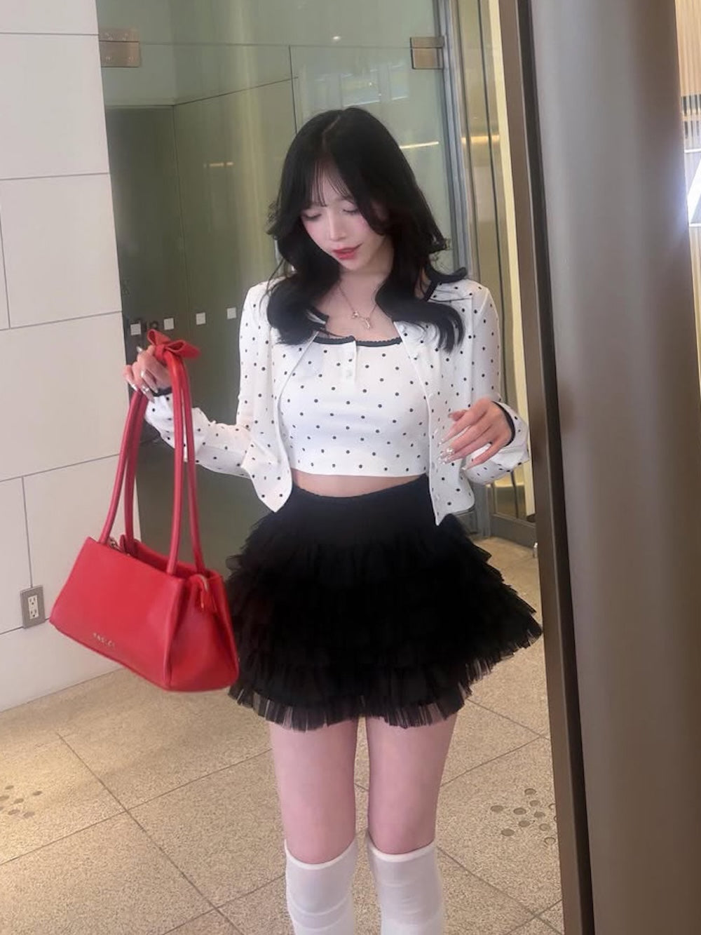 モデル：155cm（着用サイズ：FREE　着用カラー：WHT）
