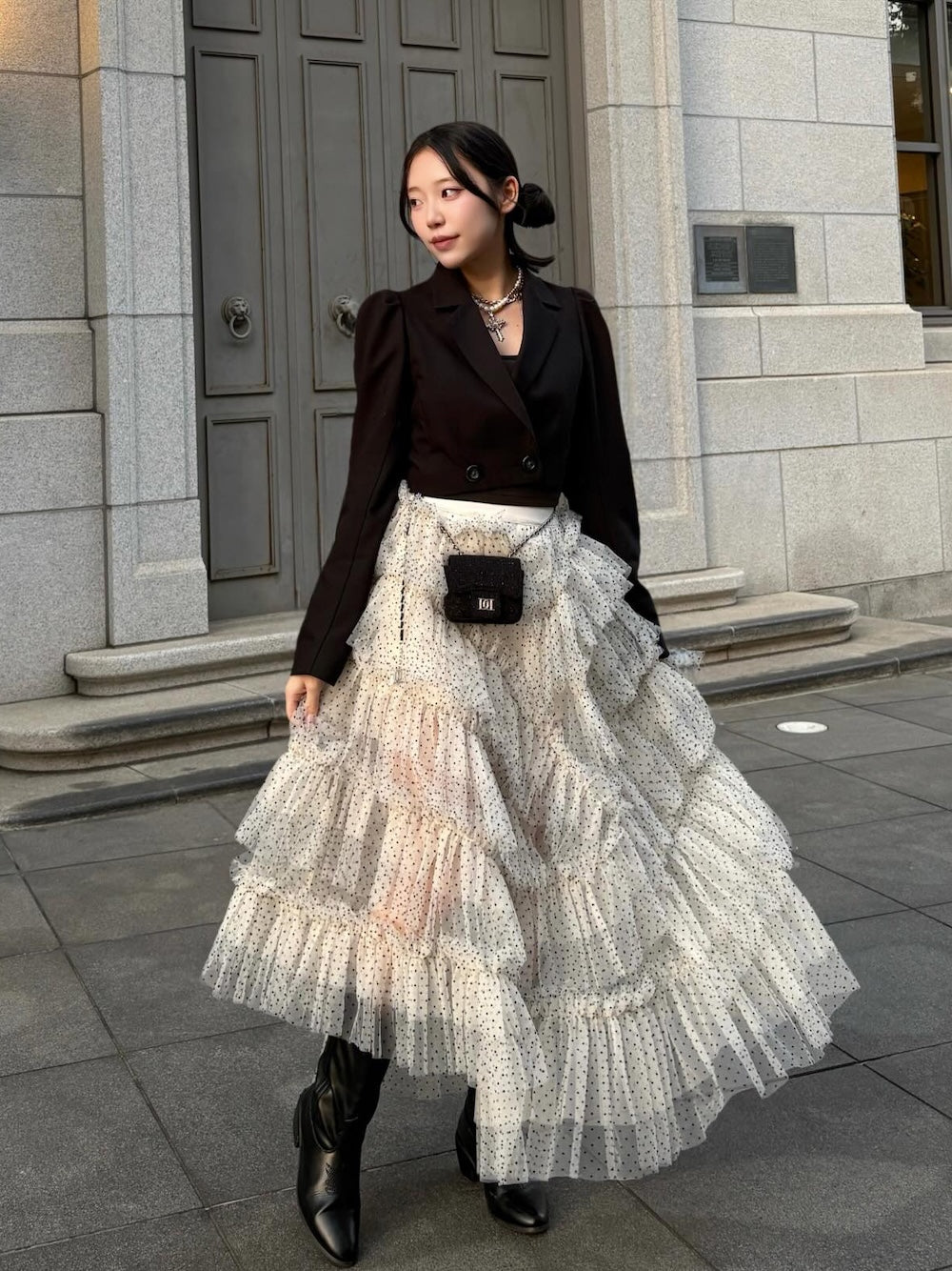 モデル：155cm（着用サイズ：FREE　着用カラー：WHT）