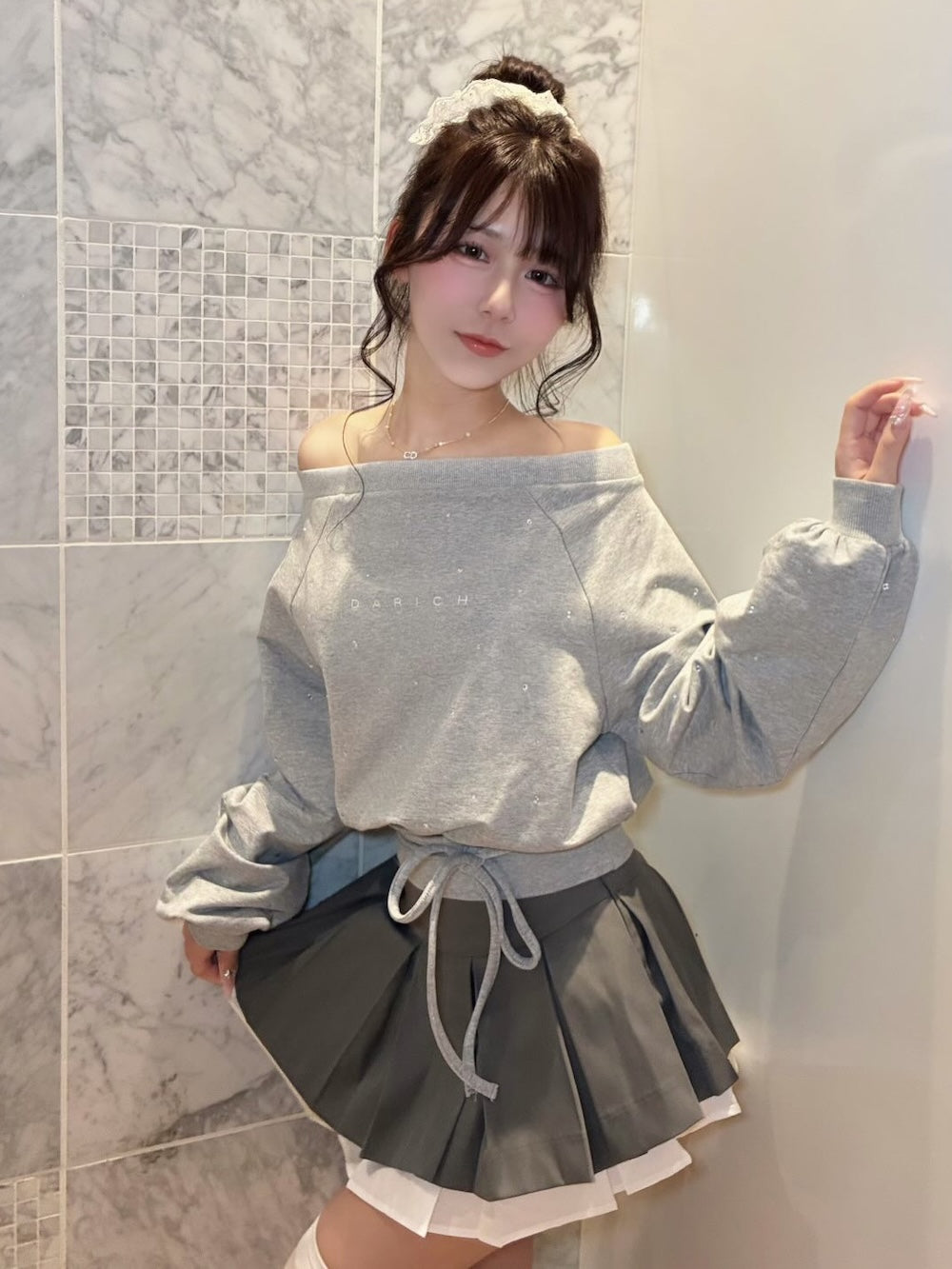 モデル：160cm（着用サイズ：S　着用カラー：GRY）