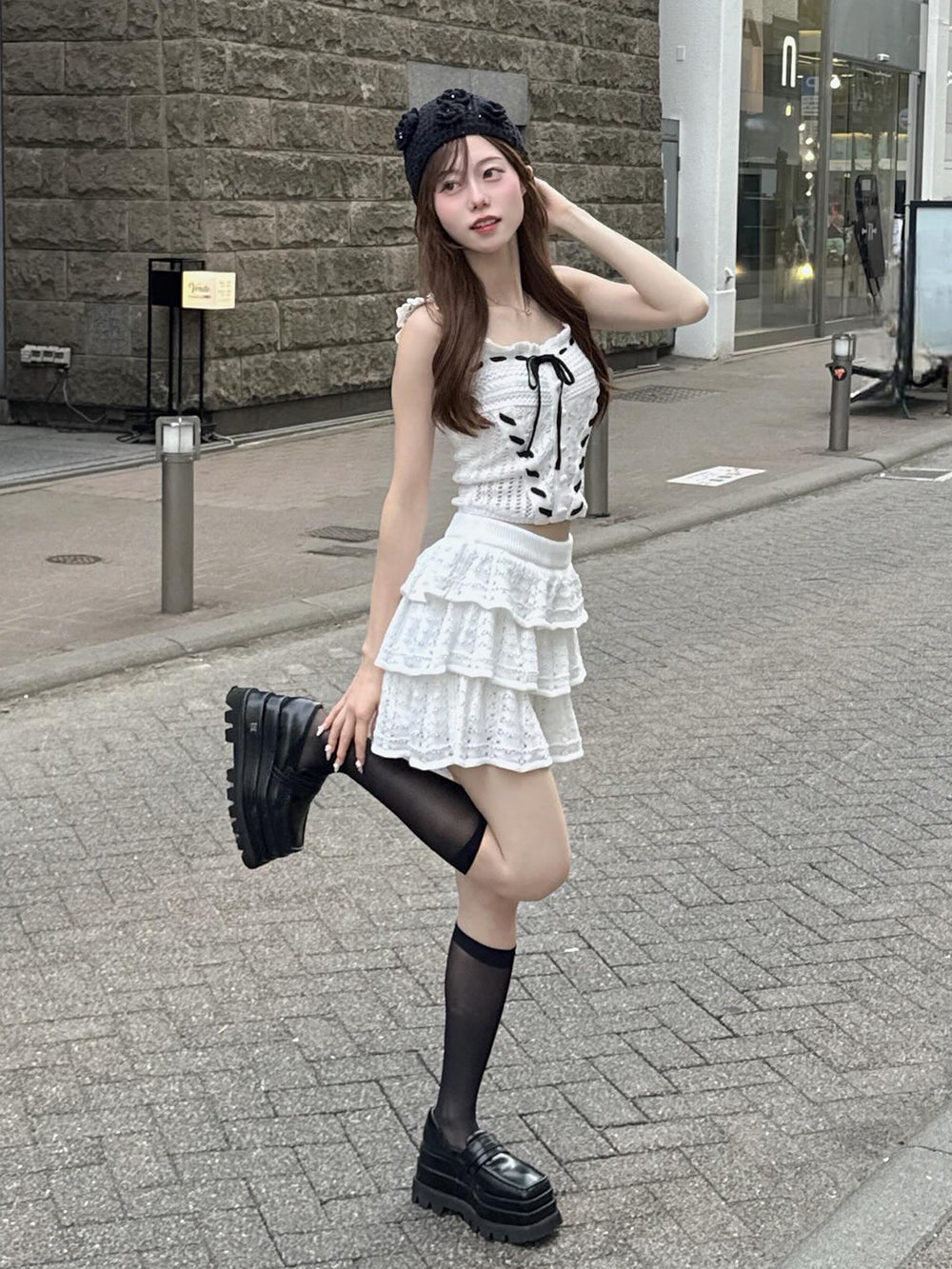モデル：161cm（着用サイズ：FREE　着用カラー：IVO）