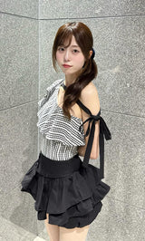 モデル：161cm（着用サイズ：FREE　着用カラー：BLK）
