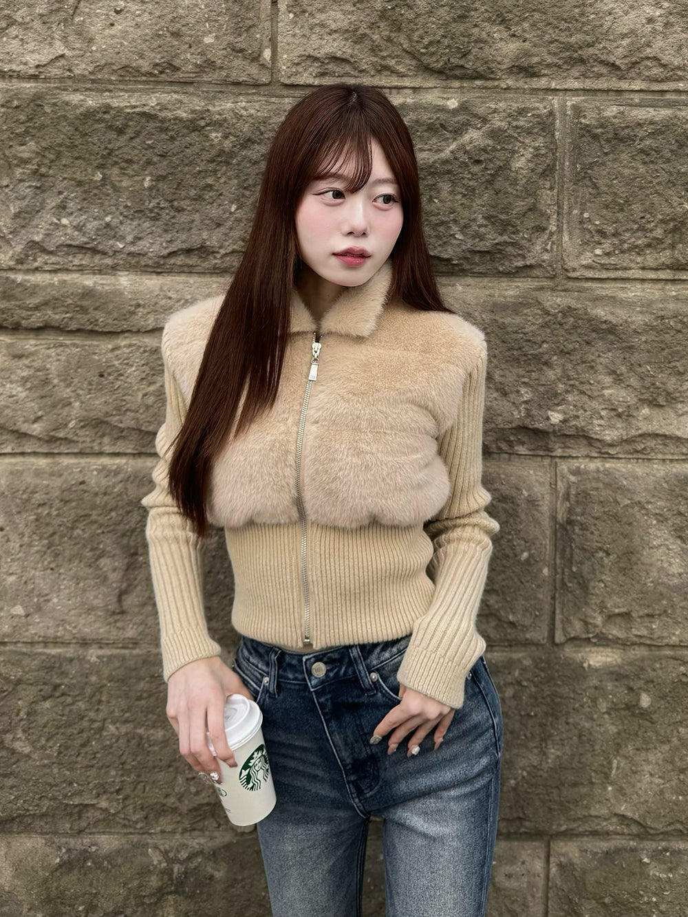 モデル：161cm（着用サイズ：FREE　着用カラー：BEG）
