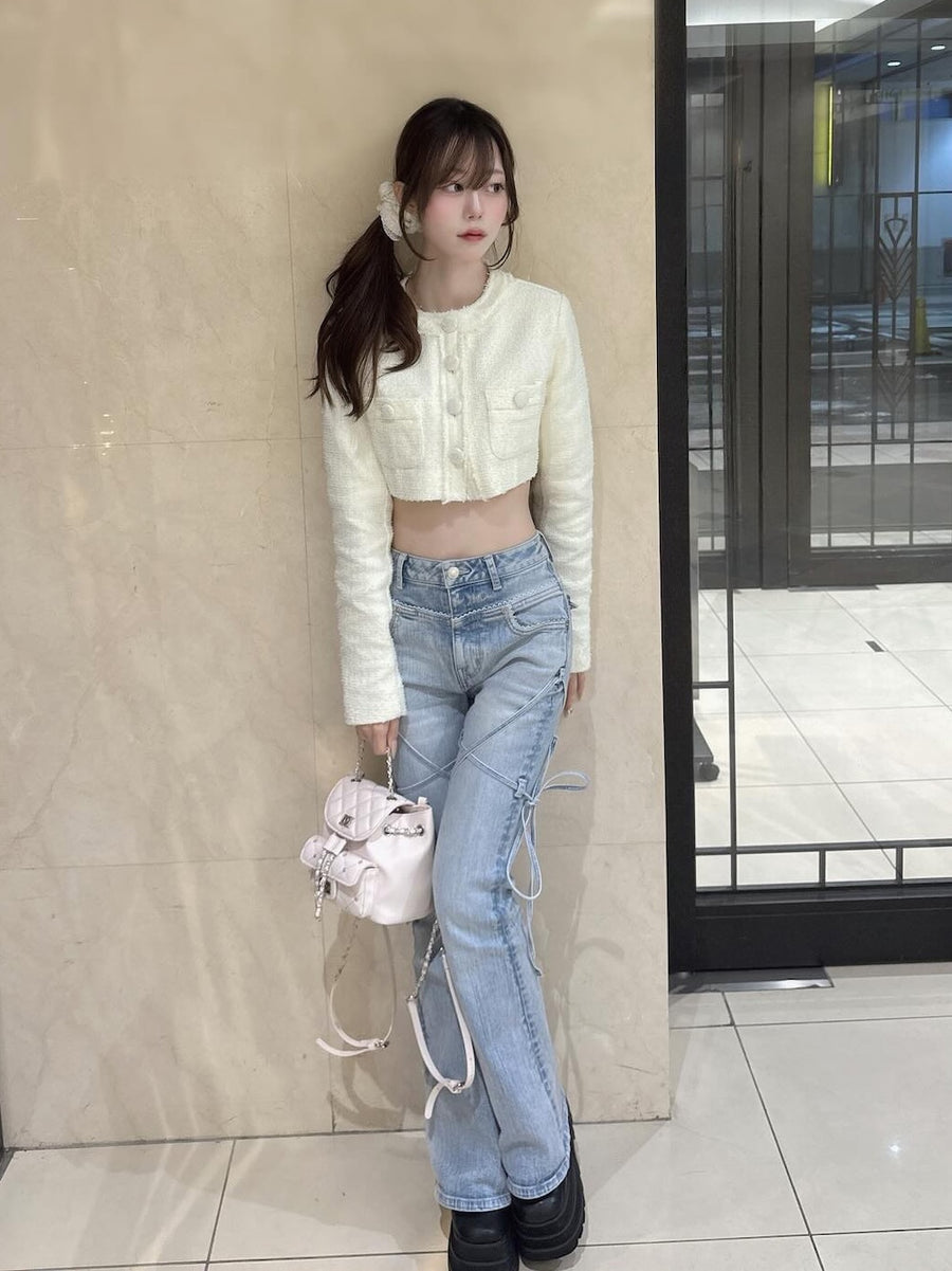 モデル：161cm（着用サイズ：S　着用カラー：I-BLU）