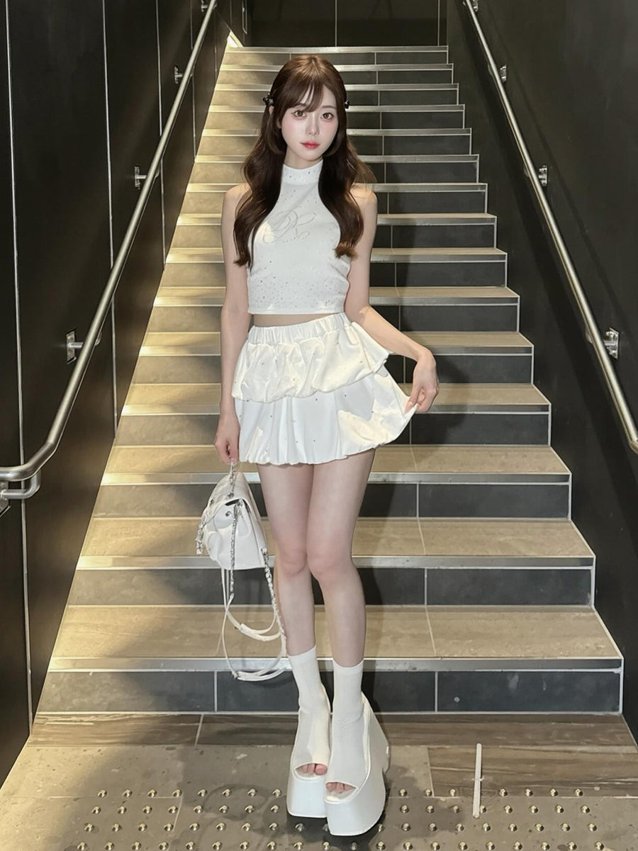 モデル：161cm（着用サイズ：FREE　着用カラー：WHT）