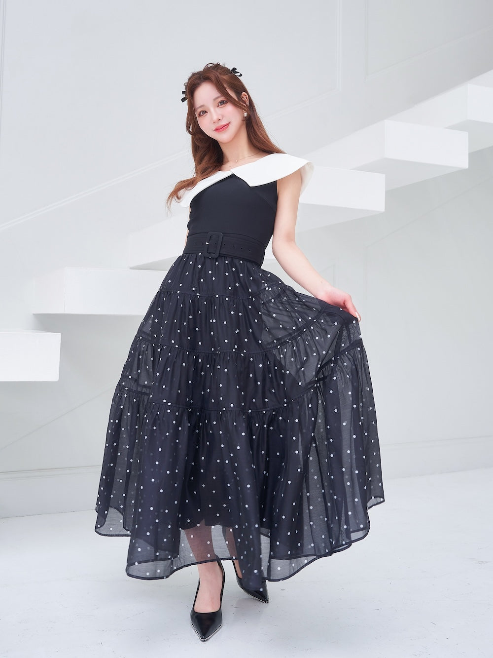 ビッグカラーオーガンジードットワンピース – Darich (ダーリッチ)