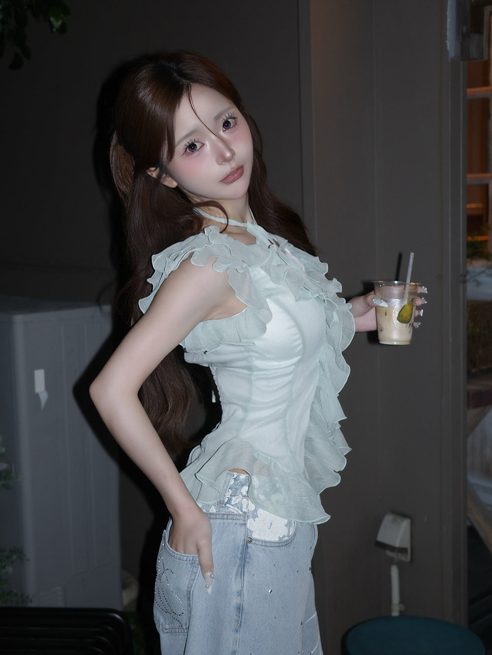 モデル：158cm（着用サイズ：FREE　着用カラー：MNT）