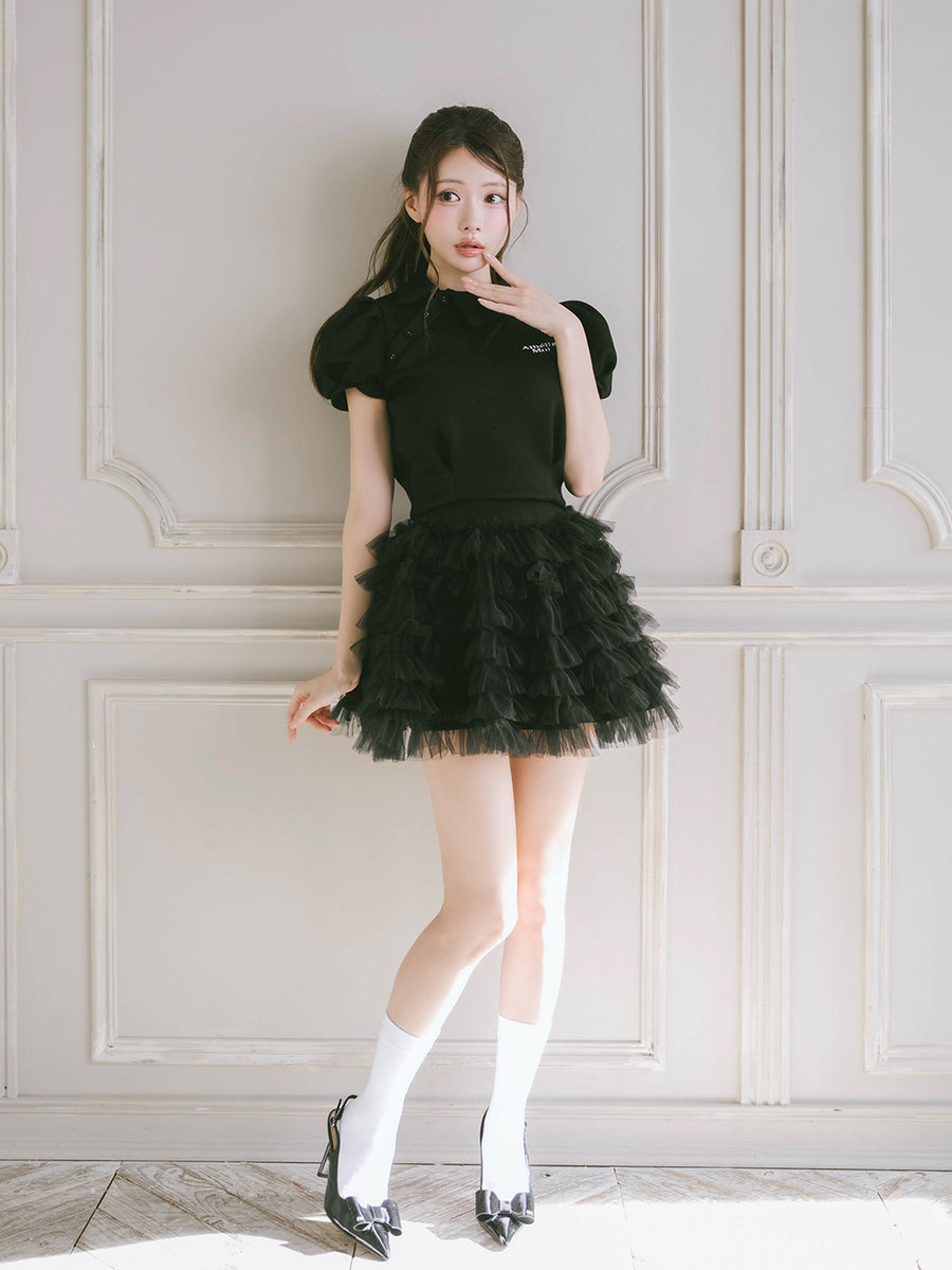 モデル：164cm（着用サイズ：FREE　着用カラー：BLK）