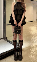 モデル：157cm（着用サイズ：FREE　着用カラー：BLK）