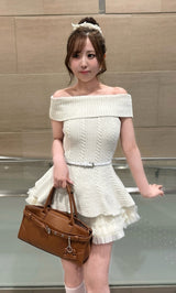 Darich ダーリッチ オフショルぺプラムニットトップス オフショルぺプラムニットトップス（ニット/セーター）｜Darich
