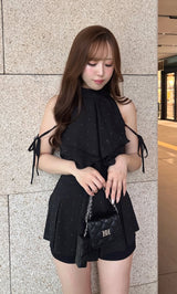 モデル：155cm（着用サイズ：FREE　着用カラー：BLK）