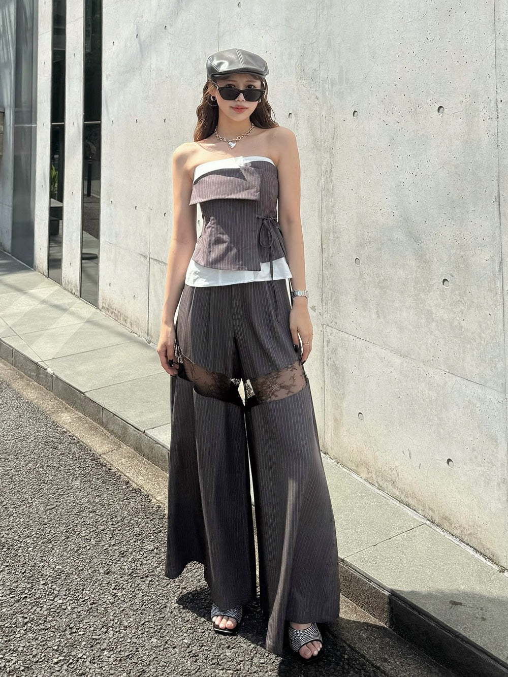 モデル：164cm（着用サイズ：M　着用カラー：GRY）