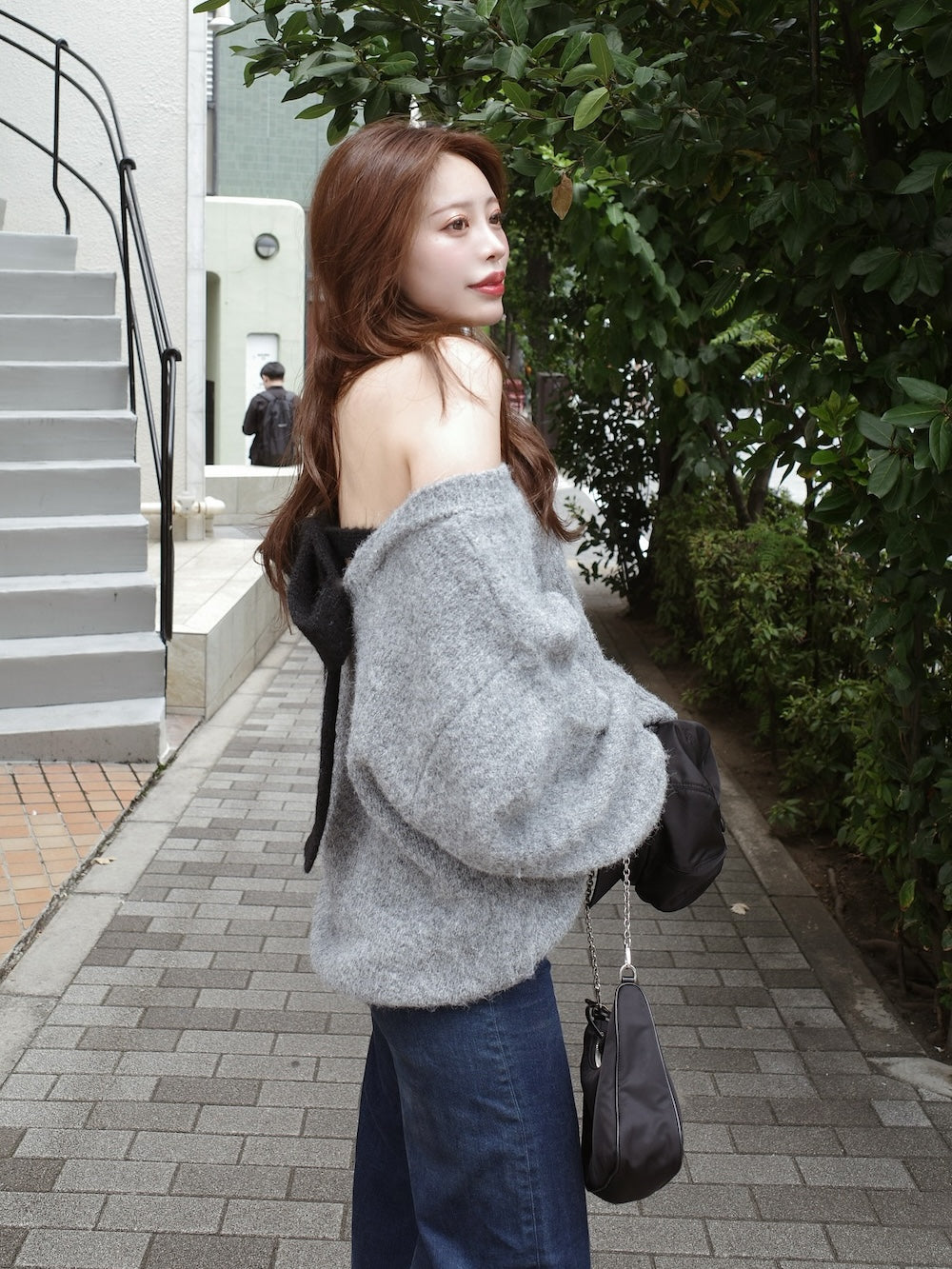 モデル：164cm（着用サイズ：FREE　着用カラー：GRY）